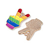 Rainbow Color Pride Alloy Enamel Pendants ENAM-K067-08-4