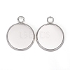 304 Stainless Steel Pendant Cabochon Settings STAS-F191-14S-D-3