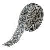 Rhinestone & Glass Seed Bead & Iron Curb Chain Ribbon DIY-WH0349-222-1