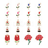 Mega Pet 40Pcs 8 Style Zinc Alloy Enamel Pendants ENAM-MP0001-04-7