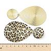 Leopard Print Alloy Dangle Stud Earrings EJEW-K304-01A-G-6