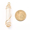 Natural Quartz Crystal Pointed Pendants PALLOY-JF01010-2