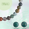 65Pcs Round Natural Indian Agate Beads G-SC0003-57-2