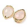 Natural Rose Quartz Faceted Pendants G-M431-06G-03-2