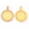 Alloy Pendant Cabochon Settings PALLOY-S107-005G-RS-2