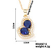 Elegant and Unique Style Brass & Glass Lock Collar Heart Pendant Necklaces for Women FN1868-5-1