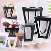 Trapezoid Paper Flower Gift Tote Bags with Plastic Visible Window ABAG-WH0045-25B-6