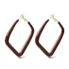 Brass Rhombus Hoop Earrings EJEW-A121-12E-G-2