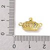 Real 18K Gold Plated Brass Micro Pave Cubic Zirconia Connector Charms KK-L209-045G-01-3