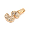 Brass Micro Pave Clear Cubic Zirconia Pendants KK-B099-01G-S-2
