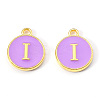 Golden Plated Alloy Enamel Charms ENAM-S118-10I-1