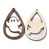 Halloween Theme Single Face Printed Aspen Wood Big Pendants WOOD-G015-05I-2