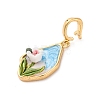 Brass Enamel Pendants KK-S502-03G-2