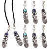3 Pairs 3 Styles Natural & Synthetic Gemstone with Alloy Cord Ends FIND-GF0008-97-1