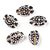 Flower Printed Cowrie Shell Beads SSHEL-ZX006-08B-1