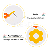 3 Pairs 3 Colors Acrylic Flower Dangle Stud Earrings EJEW-AN0001-36-3
