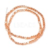 Electroplate Transparent Glass Beads Strands EGLA-L044-A-4