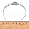 2Pcs 2 Colors Dyed Synthetic Turquoise Dome 304 Stainless Steel Hollow Open Cuff Bangle Sets BJEW-JB14400-5