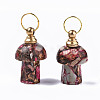 Assembled Synthetic Bronzite and Imperial Jasper Openable Perfume Bottle Pendants G-S366-057C-2