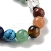 Natural Mixed Gemstone Round Beaded Chakra Stretch Bracelets BJEW-K251-01-5