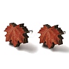 Wood Stud Earrings EJEW-Z054-01A-1