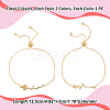 4Pcs 2 Colors Brass Chain Bracelet BJEW-GA00002-2