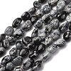 Natural Snowflake Obsidian Beads Strands G-K395-A04-02-2