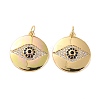 Brass Micro Pave Cubic Zirconia Pendants ZIRC-P092-008G-RS-2