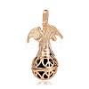 Golden Plated Brass Hollow Round Cage Pendants KK-J249-04G-3