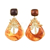 304 Stainless Steel & Resin Stud Dangle Earrings for Women SA-CBA717A-01G-04-2