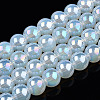 Electroplate Transparent Glass Beads Strands GLAA-T032-T8mm-AB14-1