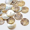 2-Hole Flat Round Mother of Pearl Buttons SHEL-N033-19-1