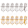 HOBBIESAY 12Pcs 2 Colors Brass Clear Cubic Zirconia Connector Charms FIND-HY0001-24-1