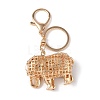 Elephant Zinc Alloy Enamel with Rhinestone Pendant Keychain KEYC-G061-01A-2