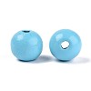 Spray Painted Round Natural Schima Wood Beads WOOD-A018-14mm-09-2