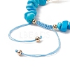 Natural Gemstone Chip & Cultured Freshwater Pearl Beaded Bracelet Sets AJEW-JB01147-4