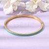 304 Stainless Steel Enamel Hinged Cuff Bangles for Women SA-CBAC920-15G-01-3
