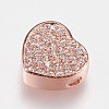 Brass Micro Pave Cubic Zirconia Beads LS-KK-I614-055RG-1