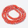 Electroplate Opaque Solid Color Glass Beads Strands EGLA-A034-P8mm-J07-2