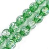 Handmade Gold Foil Lampwork Beads Strands LAMP-Q002-01B-1
