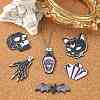 12Pcs 6 Styles Halloween Acrylic Pendants SACR-CJ0001-21-6