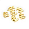 Golden Plated Alloy Letter Pendants X-PALLOY-J718-01G-E-2