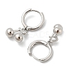 Brass Cherry Hoop Earrings EJEW-M077-19P-02-4