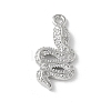 Brass Micro Pave Clear Cubic Zirconia Pendants KK-S505-04P-01-1