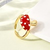 Brass Enemel Adjustable Open Cuff Rings for Women RJEW-I111-10G-03-3