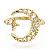 Brass Micro Pave Clear Cubic Zirconia Cuff Rings RJEW-S045-014G-NR-3