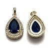 Golden Plated Brass Micro Pave Clear Cubic Zirconia Pendants ZIRC-F123-04C-2