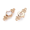 Brass Pave Faceted Glass Connector Charms FIND-T070-03A-2