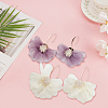 2 Pairs 2 Colors Lace Flower with Crystal Rhinestone Dangle Earrings EJEW-AN0001-20-7