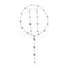 Handmade Natural Amethyst Beaded Chains Earring & Necklaces Sets SJEW-JS01342-02-2